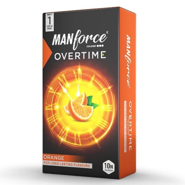 Manforce 3 in 1 Condoms (Ribbed, Contour, Dotted), Overtime Orange Flavoured- 10 Pieces